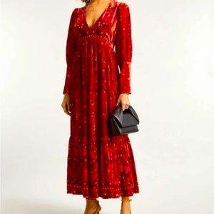 FARM RIO Romantic Garden velvet maxi dress. New with tags.